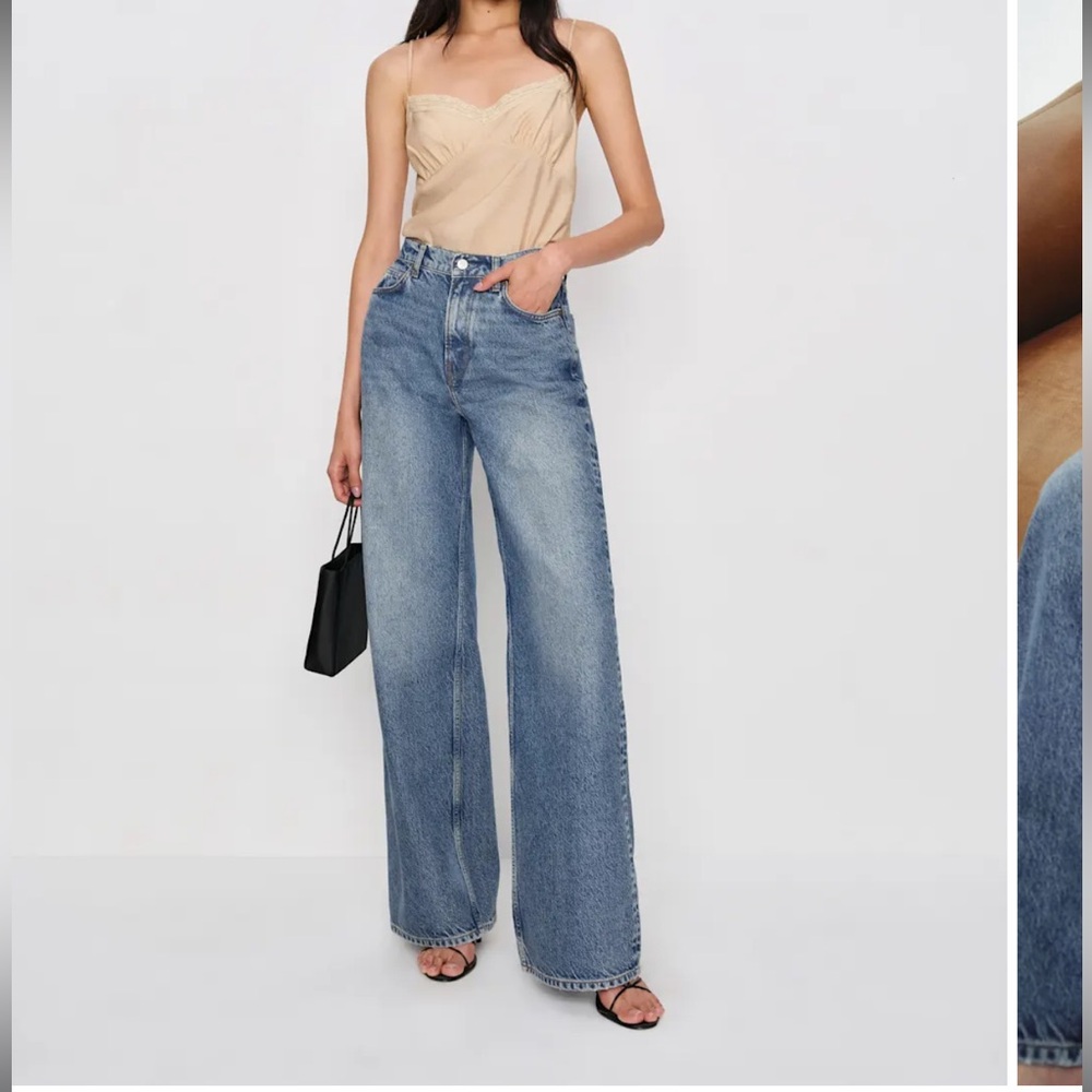 Reformation Cary High Rise Slouchy Wide Leg Jeans in Colorado wash - size 30
